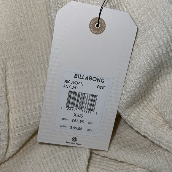 Billabong New Any Day Henley Thermal Waffle Knit Button Top - Picture 5 of 10